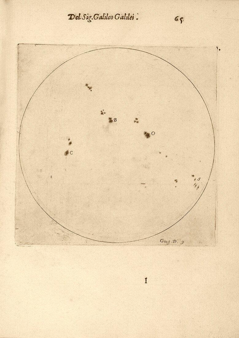 Galileo's observation of sunspots,1613