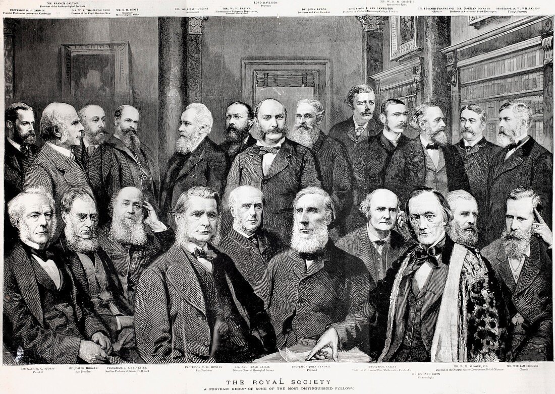 1889 Portrait Famous Fellow Royal Society