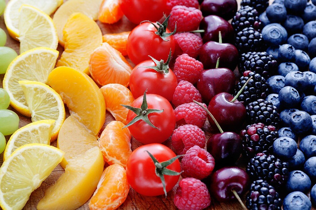 Colouful selection of fruit