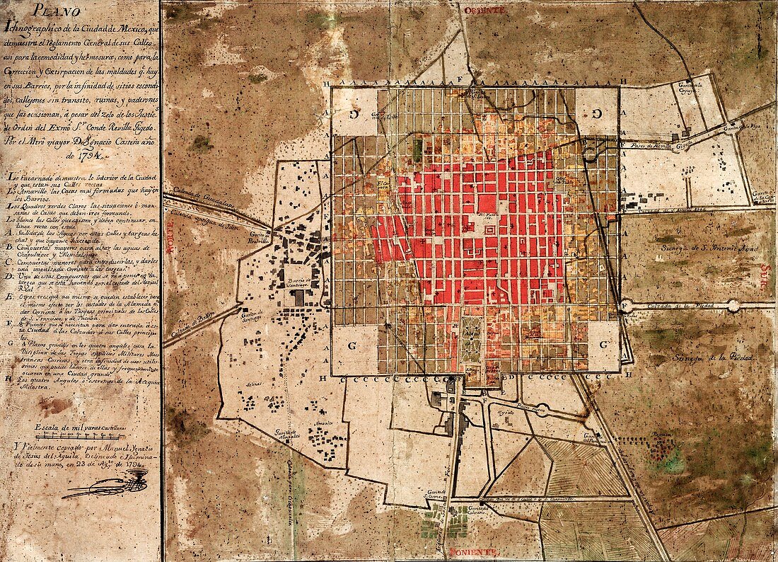 Mexico City urban development,1794
