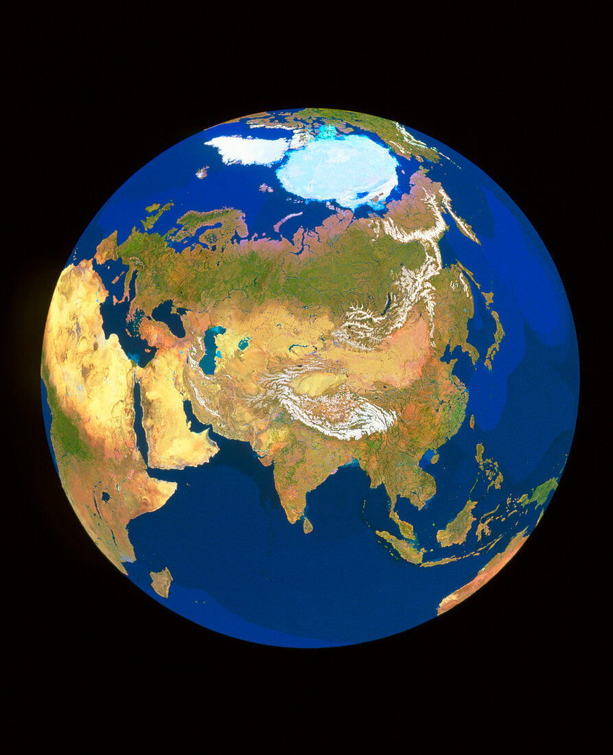 GeoSphere whole Earth centred on Himalayas