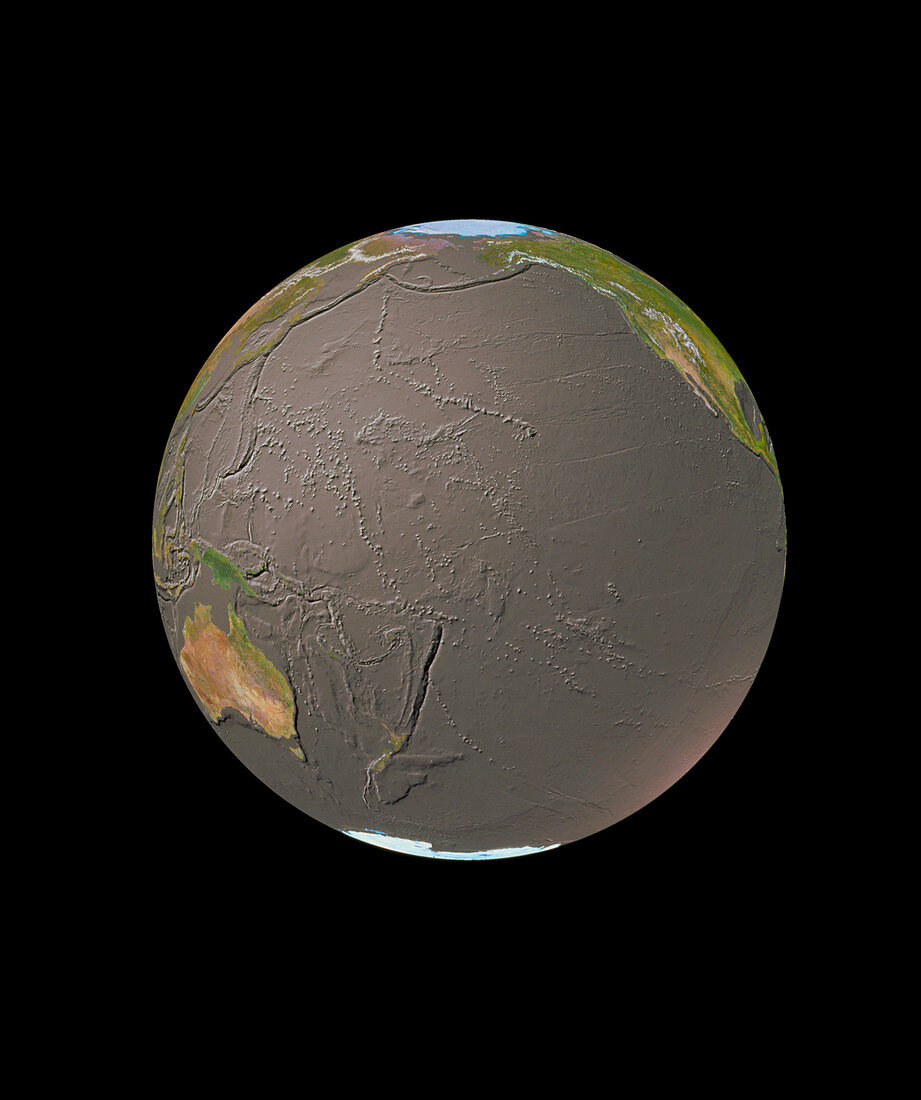 GeoSphere with bathymetry,Pacific Ocean