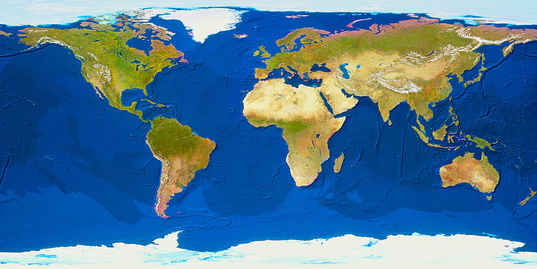 Whole earth with ocean bathymetry