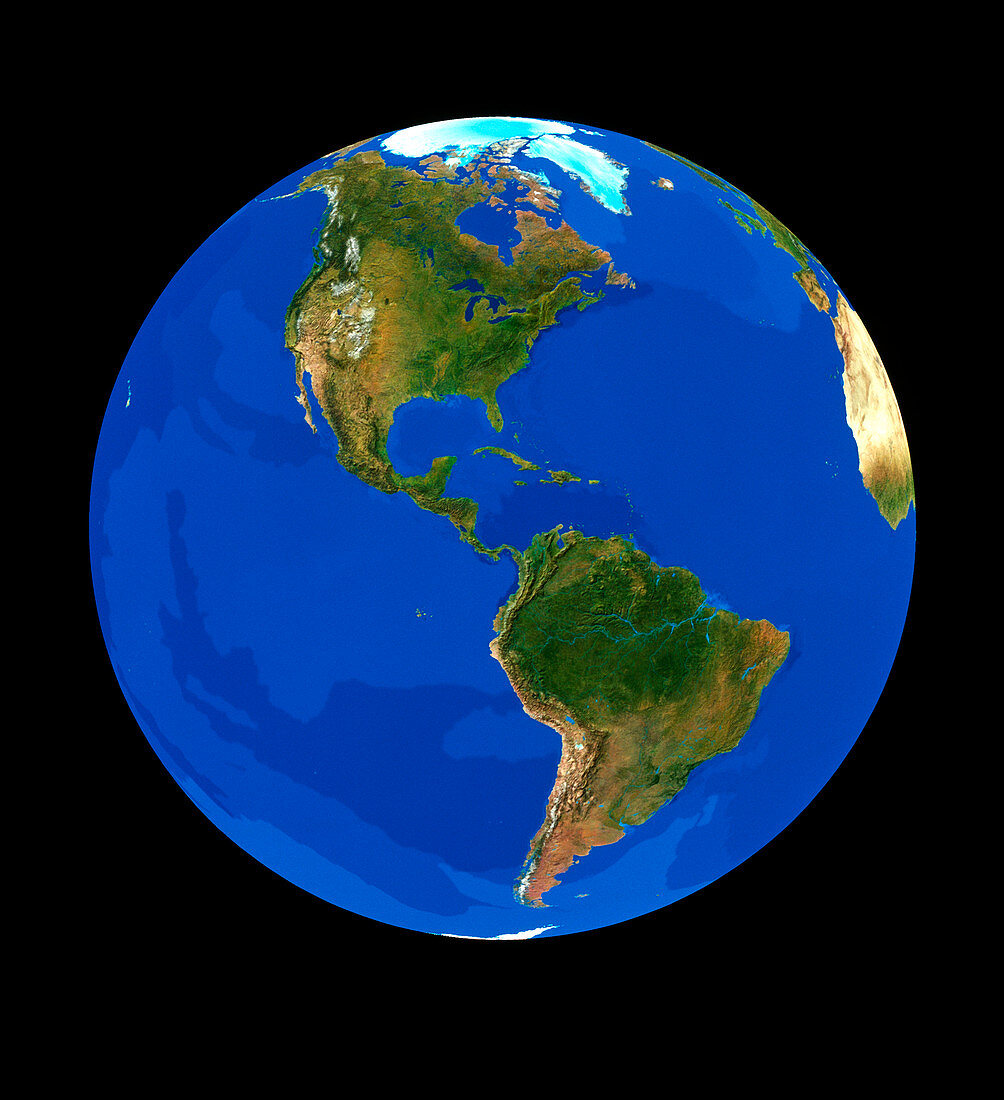 The Earth centred on America
