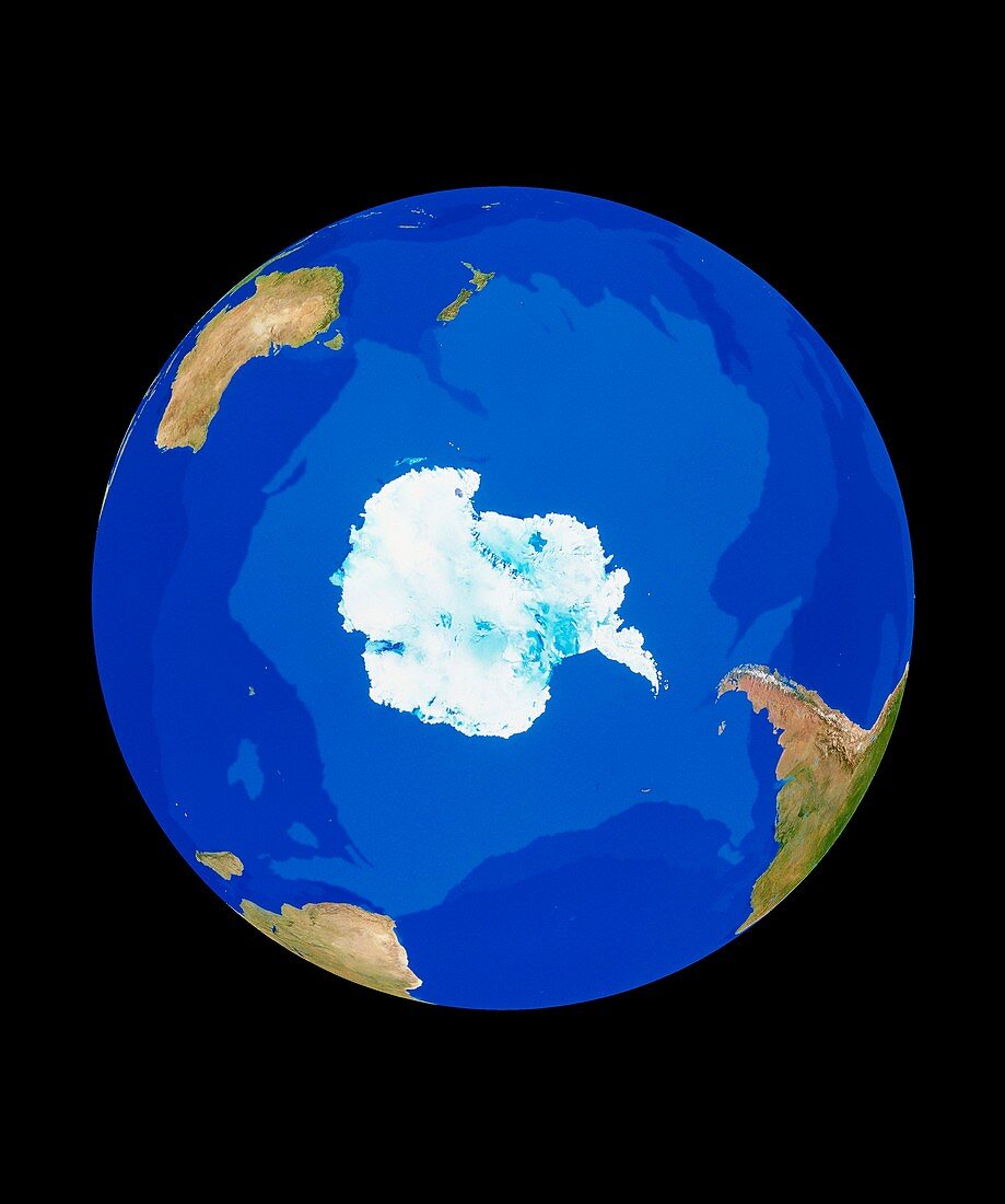 Satellite image of the Earth,centred on Antarctic