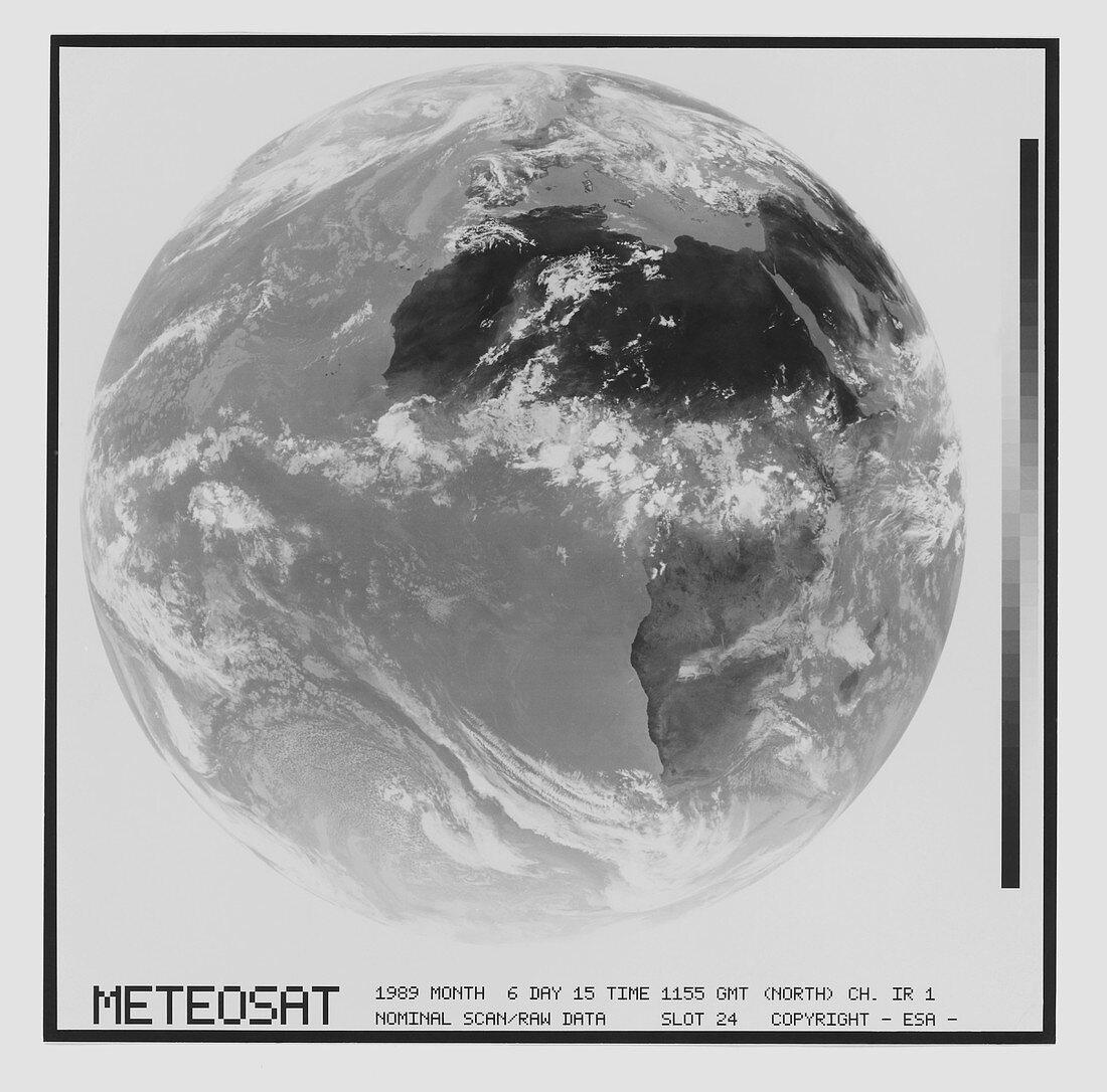Meteosat infrared image of whole Earth