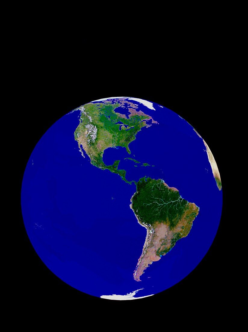 Satellite view of North America