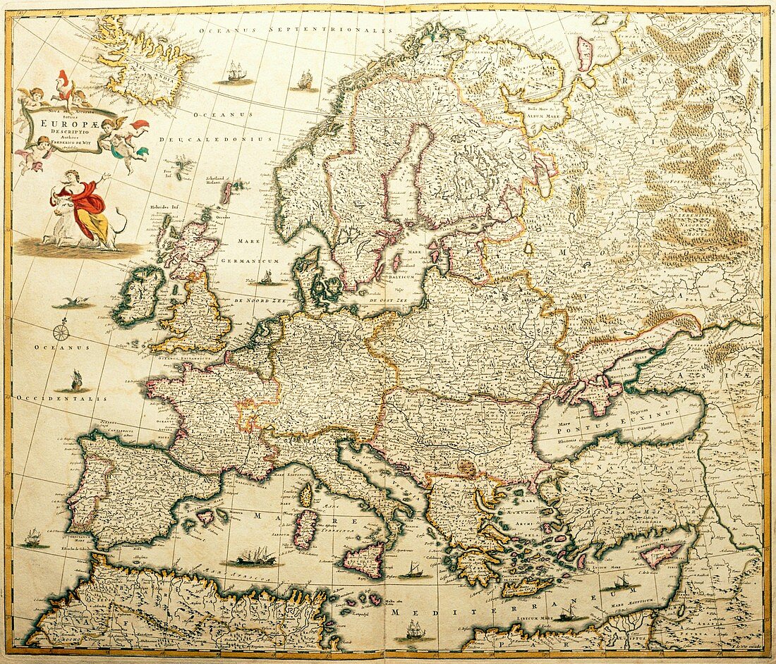 Map of Europe,from de Wit's Atlas of 1689