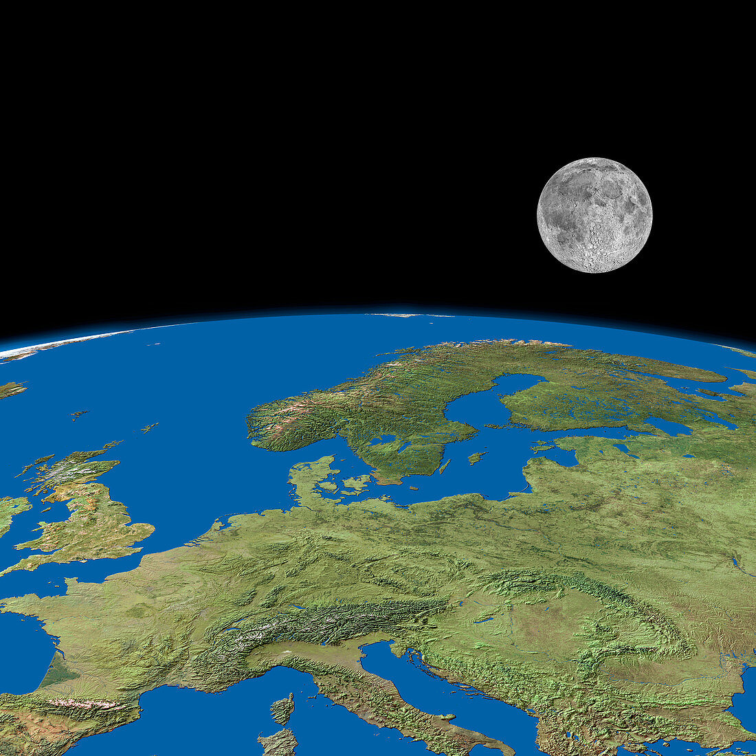 Europe and the Moon