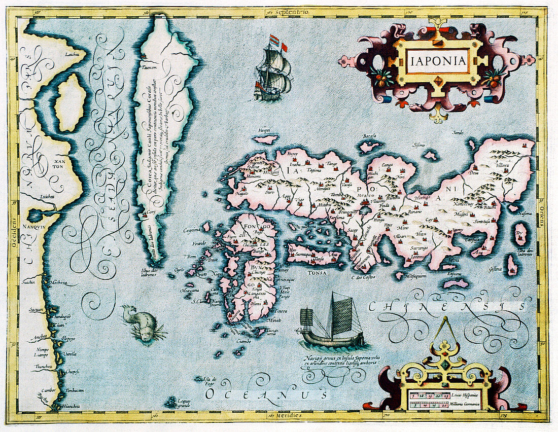 17th century map of Japan
