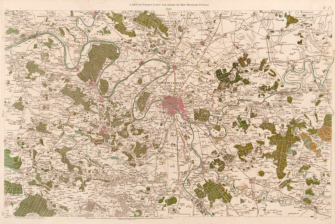 Map of Paris,1788