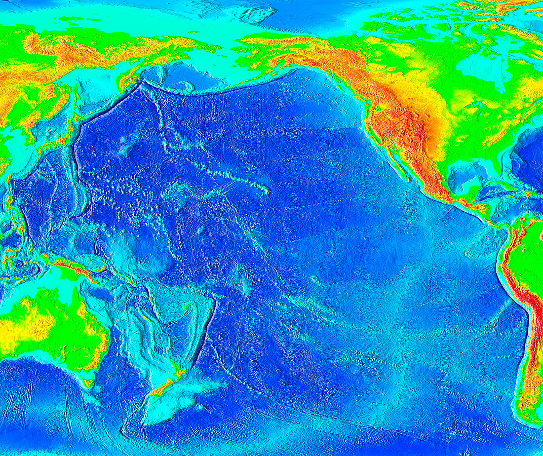 Pacific Ocean,topographical map