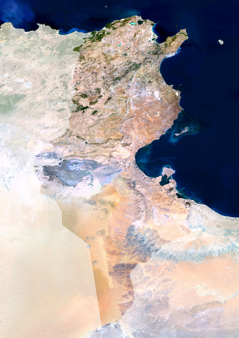 Tunisia,satellite image