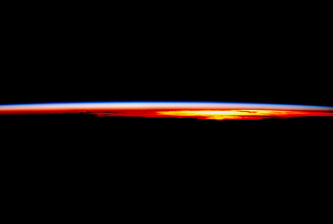 The Earth's atmosphere at sunrise seen from orbit