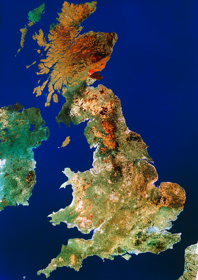 Landsat mosaic of United Kingdom