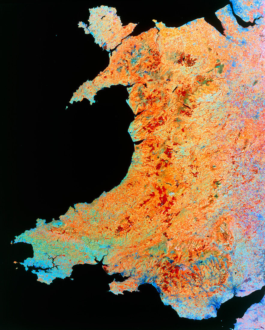 Wales mosaic of satellite imagery