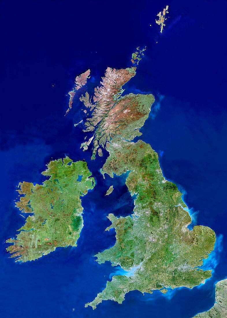 British Isles,satellite image