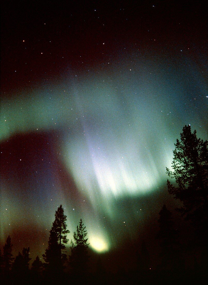 Aurora borealis display seen from northern Norway