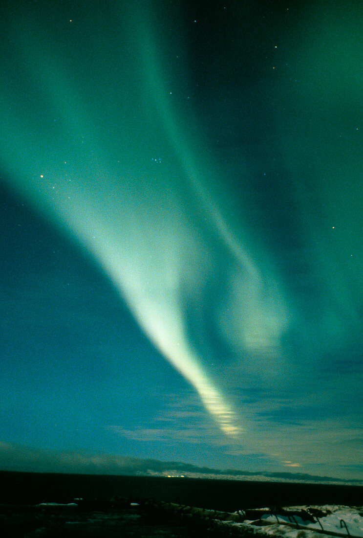 Aurora borealis display seen from northern Norway