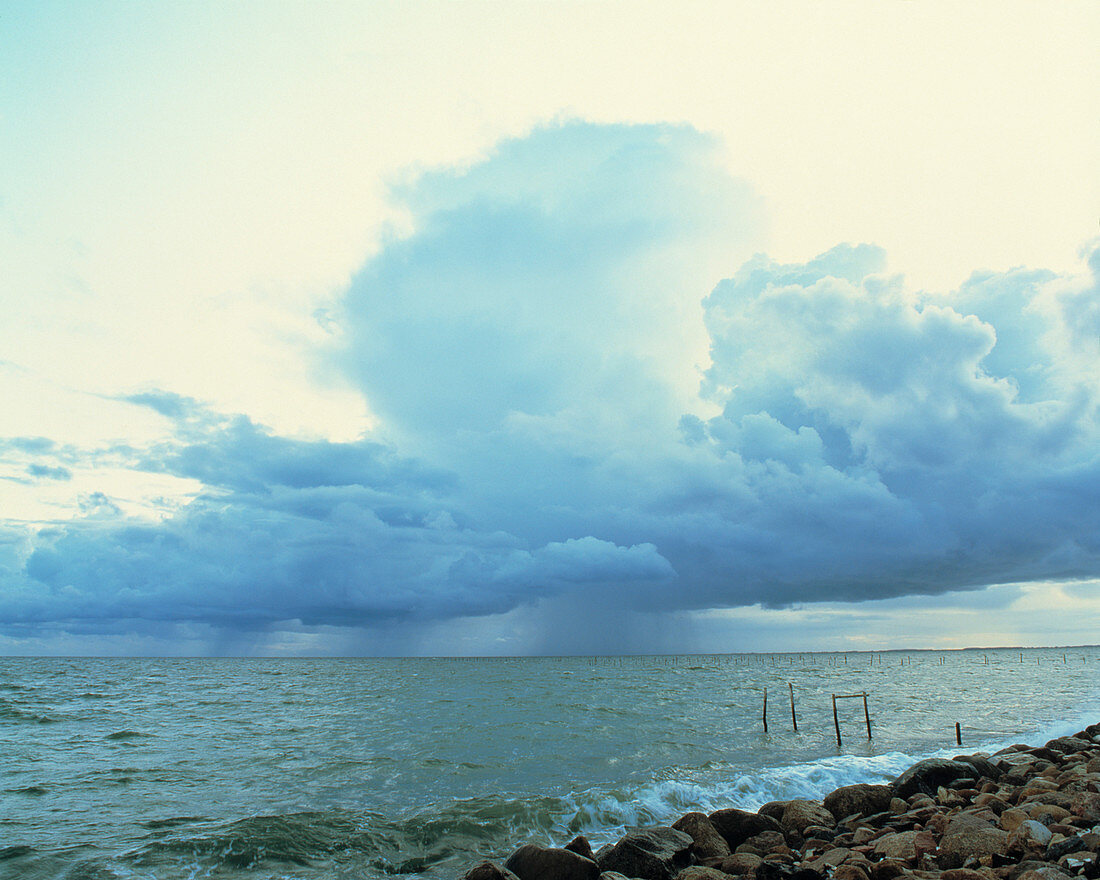 Storm approaching coast,Lolland,Denmark
