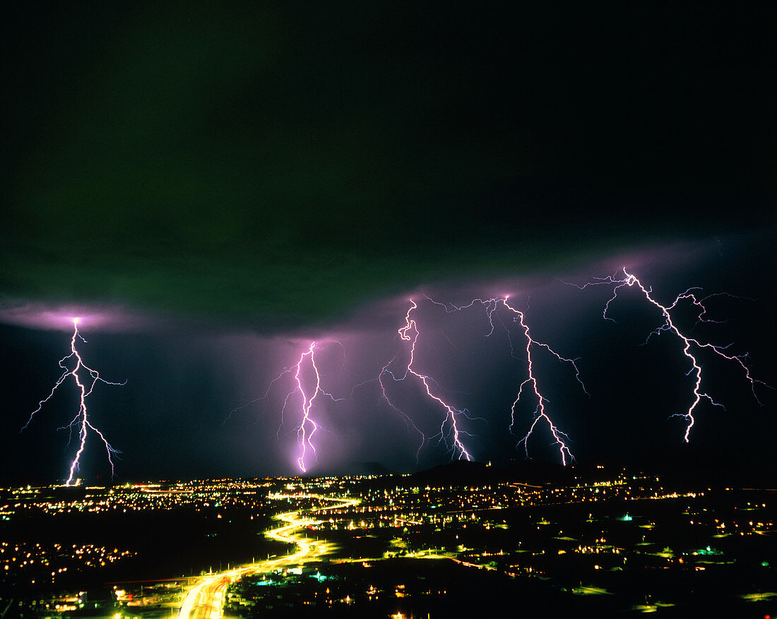 Lightning over Tucson,Arizona
