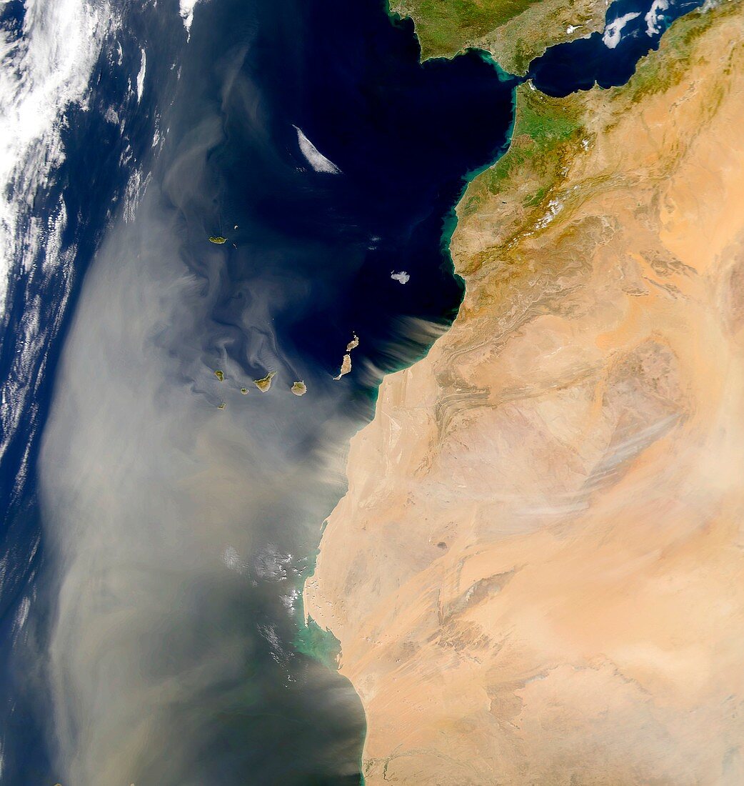 Sand storm over Canary Islands