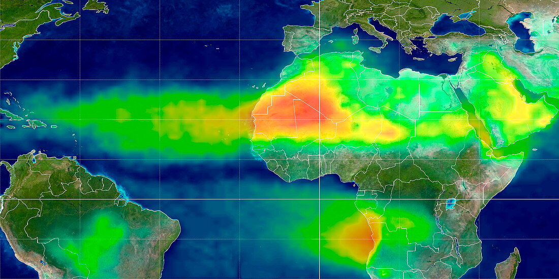 African dust storm,satellite image