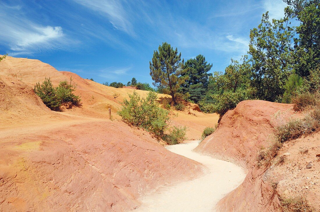Ochre sandstone and dry river bed