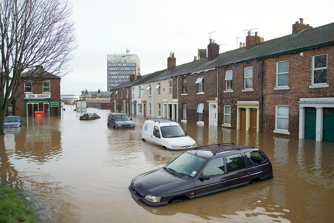 Flooded residential area,Carlisle