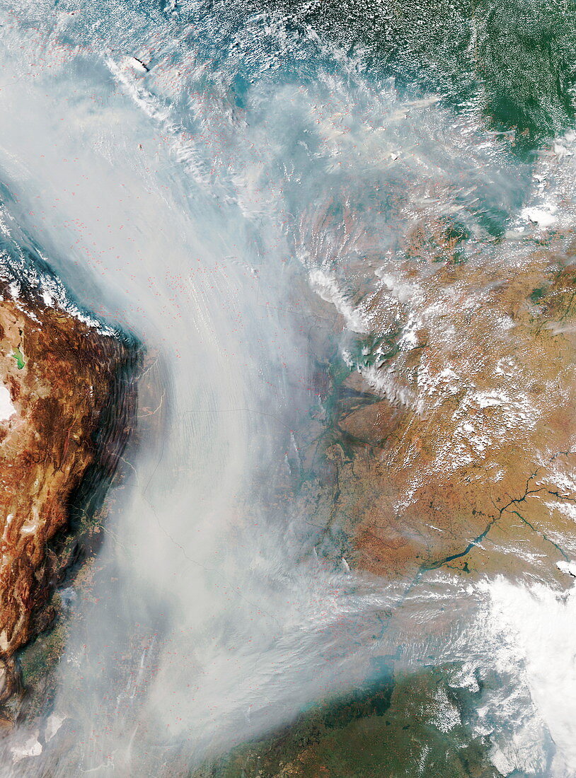 Forest fires in South America