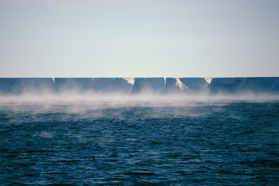 'Frost smoke' rising from the sea off Ross Ice