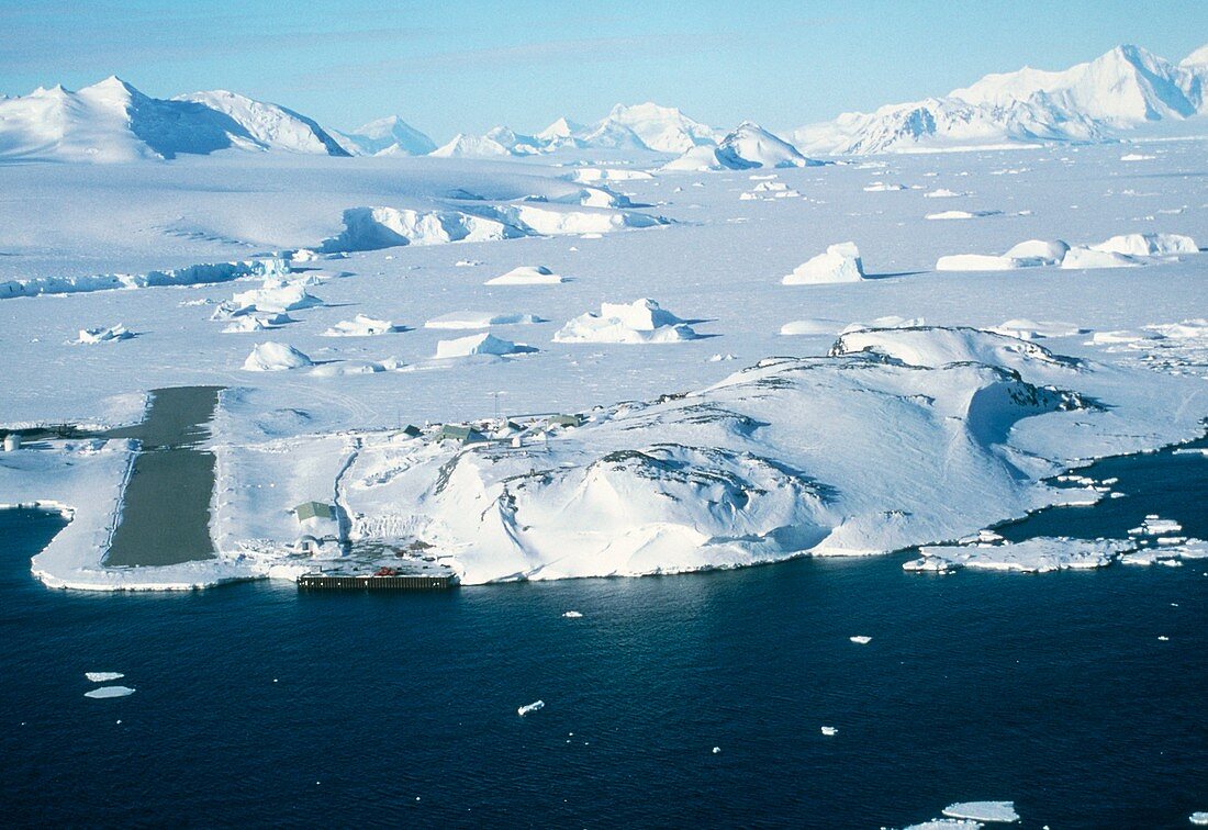 Aerial view of Rothera Station,Antarctica