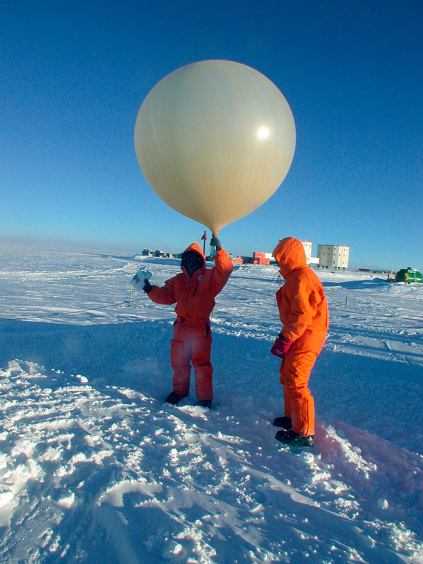 Antarctic weather balloon research