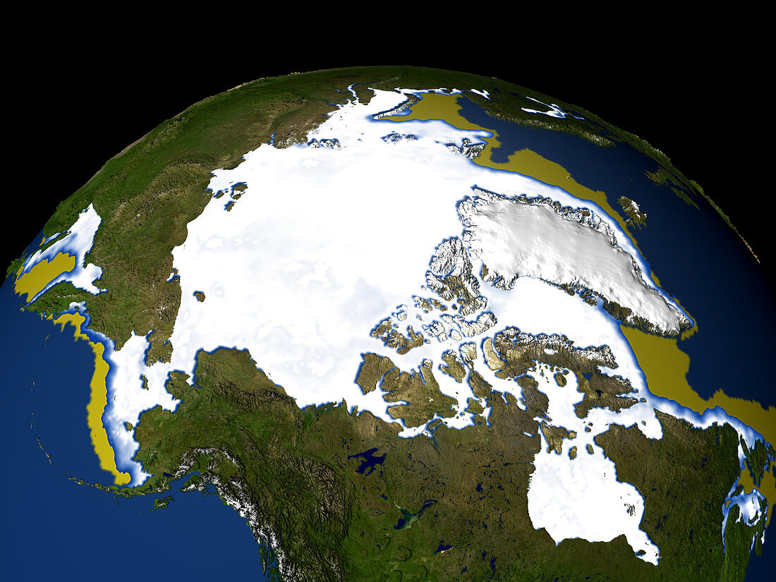 Arctic ice maximum extent,1979-2006