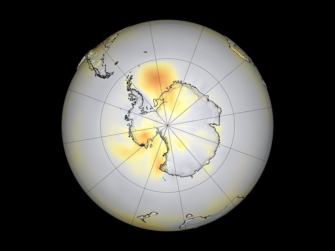 Antarctic temperatures,1990-1999