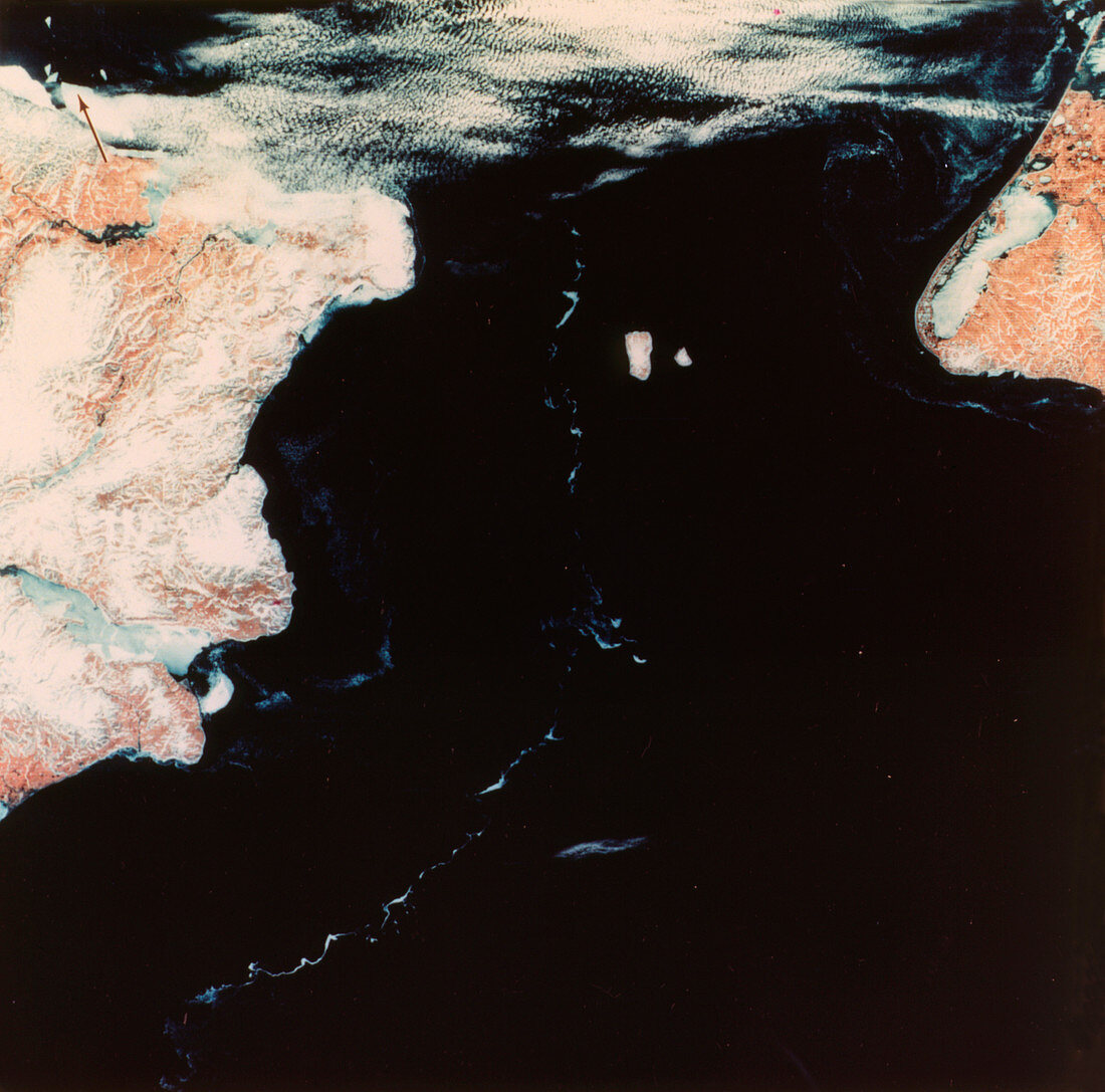 Satellite image of the Bering straits