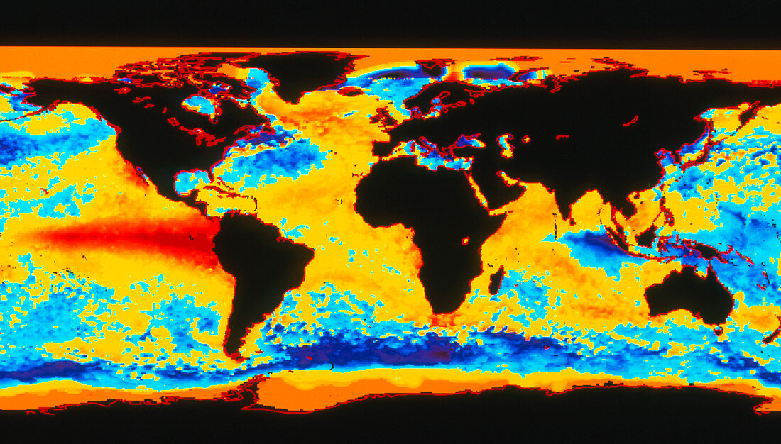 Earth graphics of 1997 El Nino sea temperatures