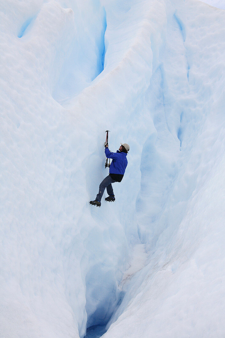 Ice climber on a glacier