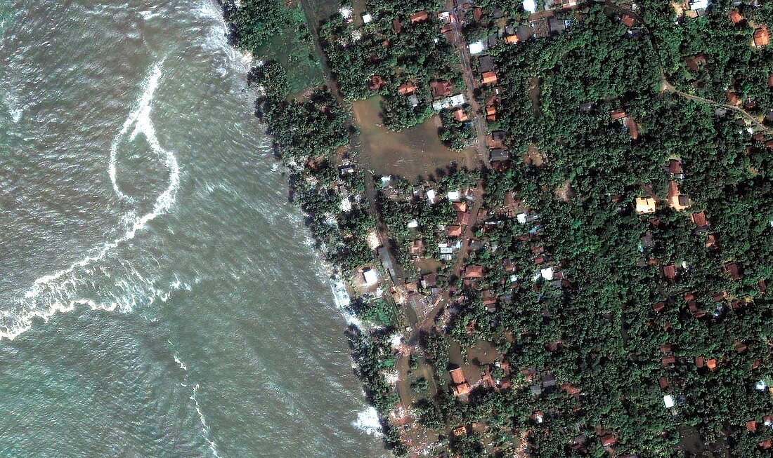 Sri Lankan coastline,during 2004 tsunami