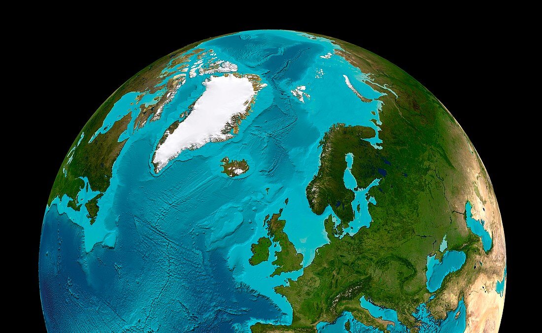 North Atlantic and Arctic,seafloor map