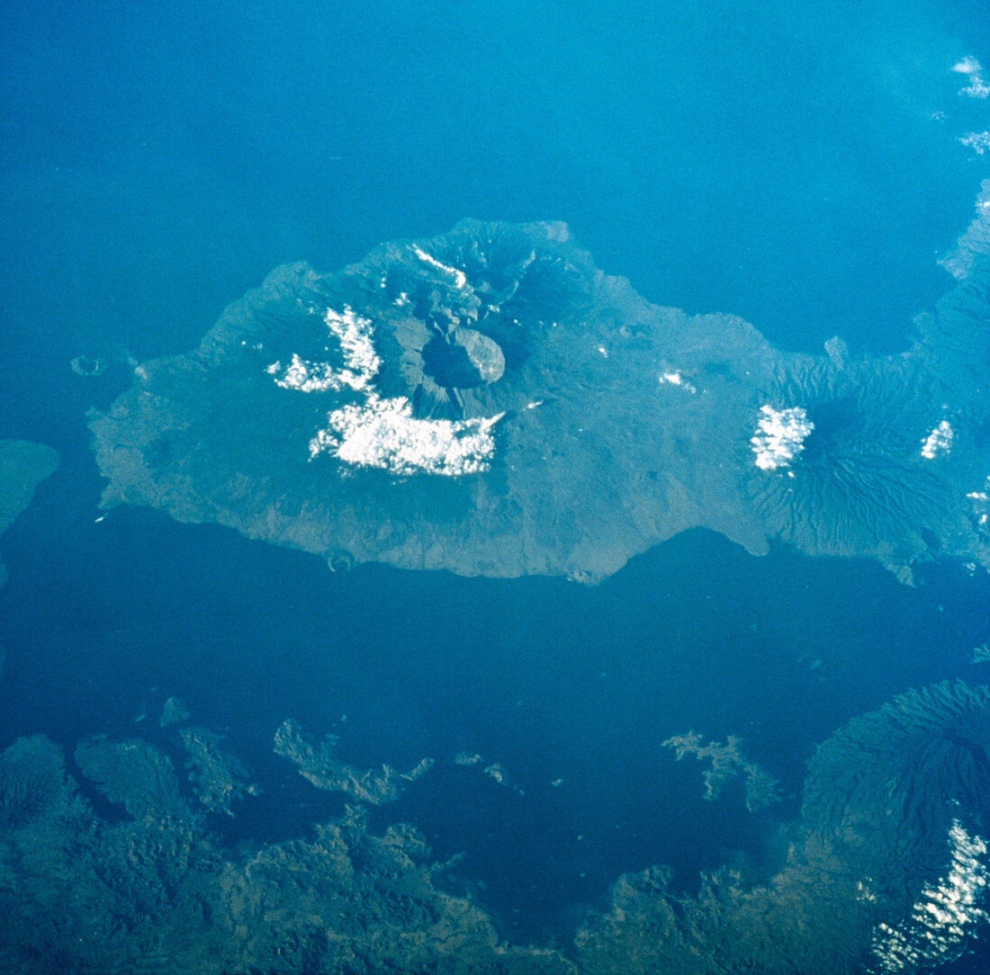 The caldera of Mt Tambora on Sumbawa Island,Indon