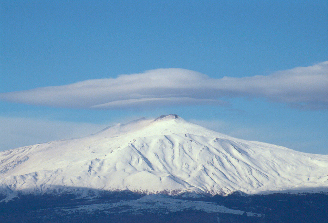 Mt Etna volcano,Italy,covered by snow