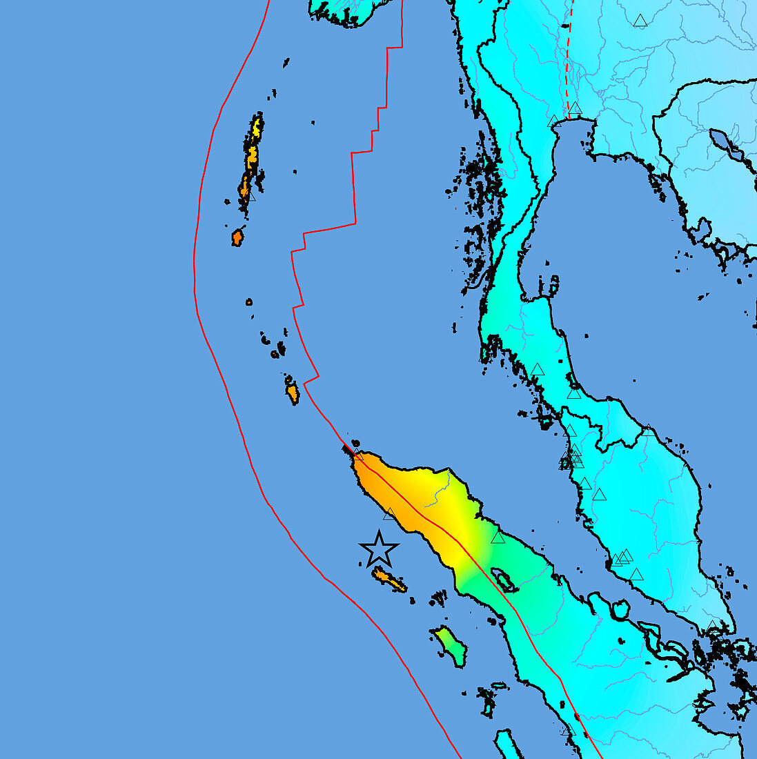 2004 tsunami earthquake intensity map