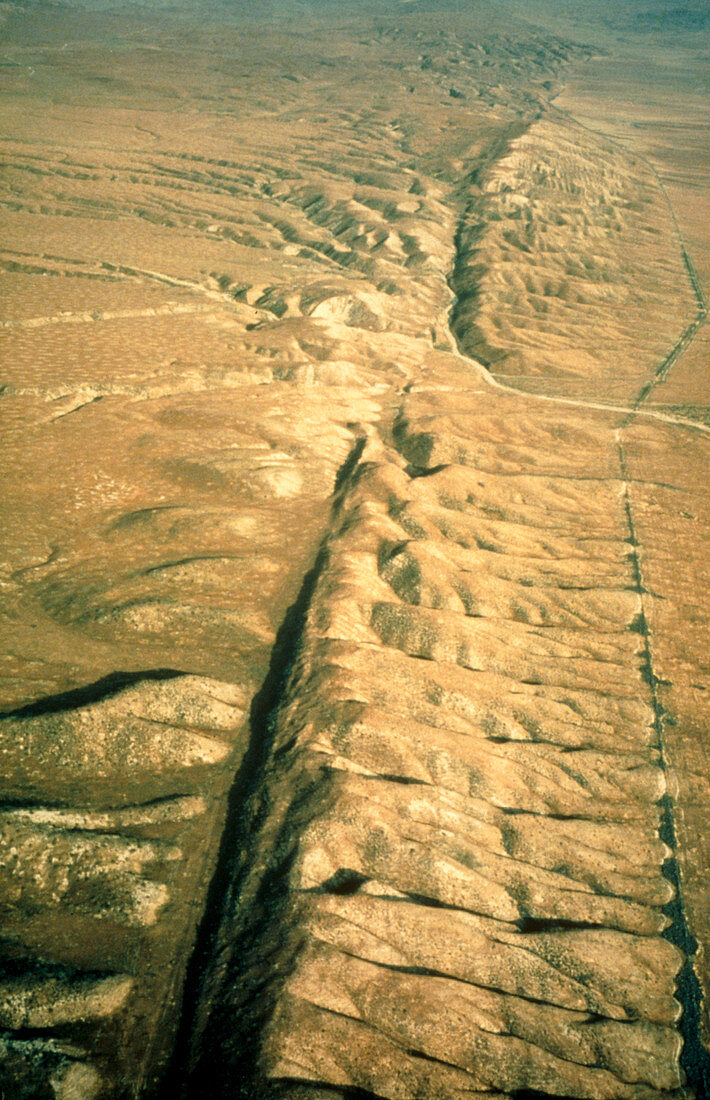 Aerial photo of the San Andreas fault