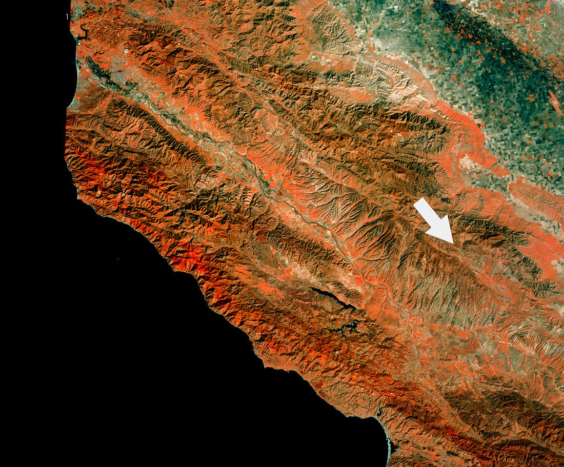 Landsat image of central California with Parkfield
