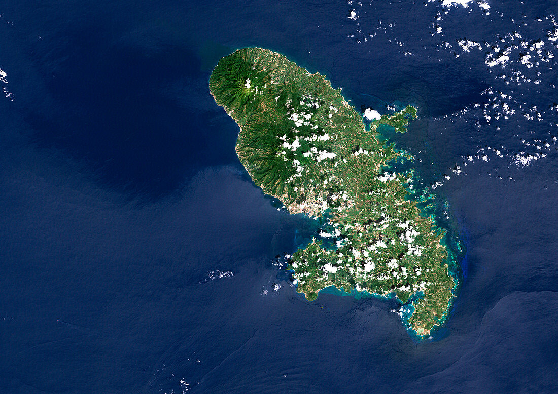 Martinique volcano,satellite image