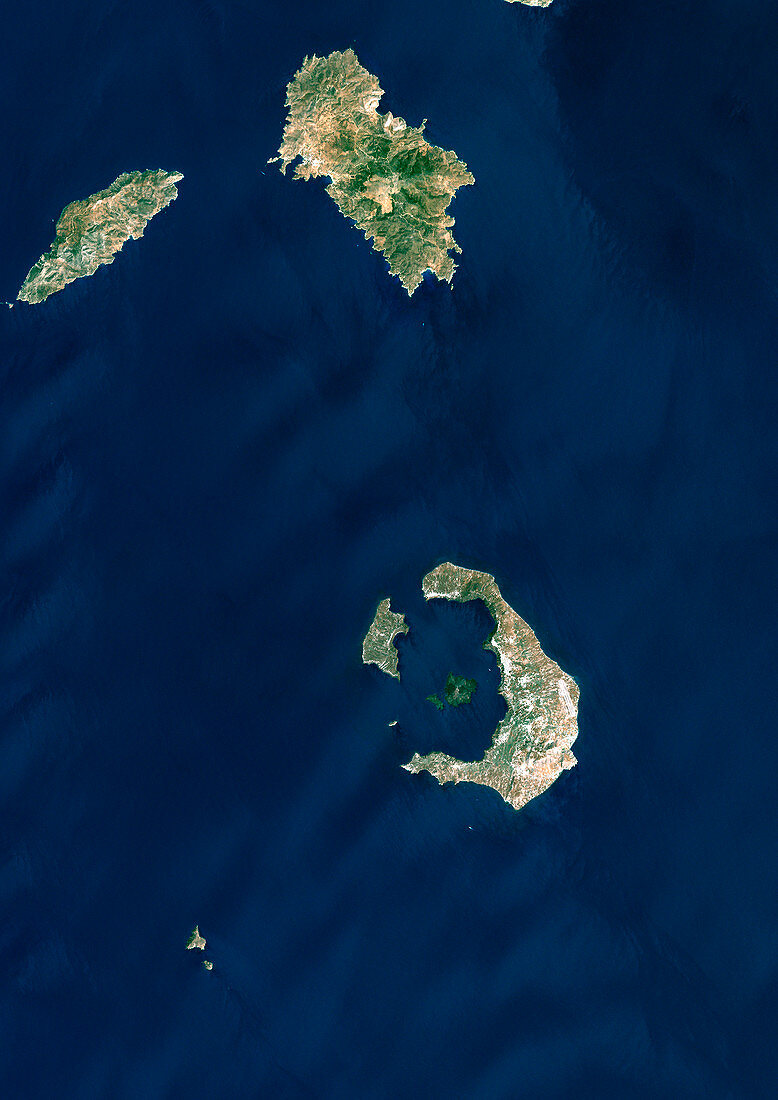 Santorini volcano,satellite image