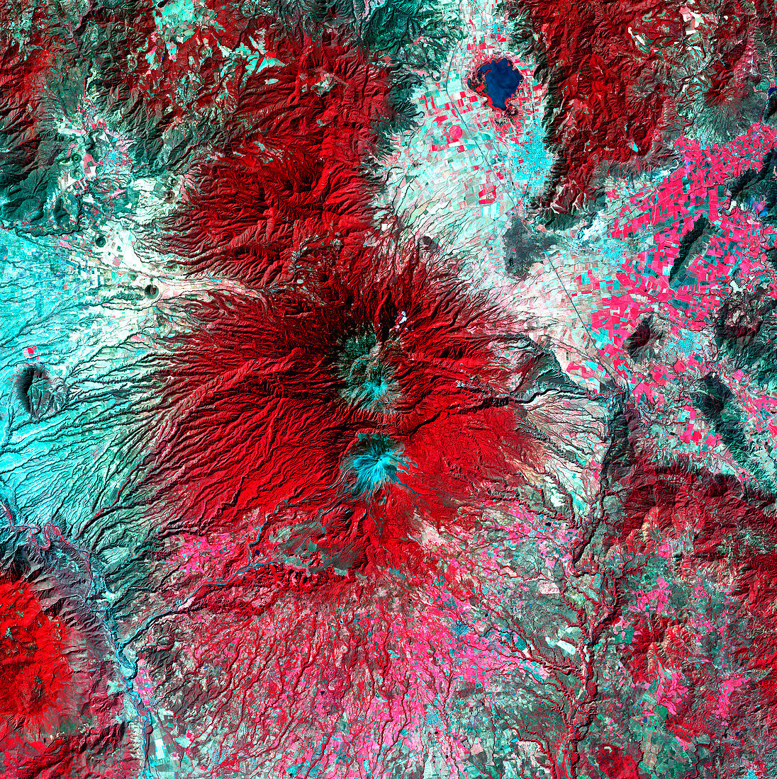 Colima volcano,satellite image