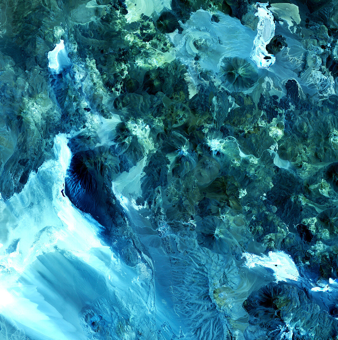 Volcanic landscape,satellite image