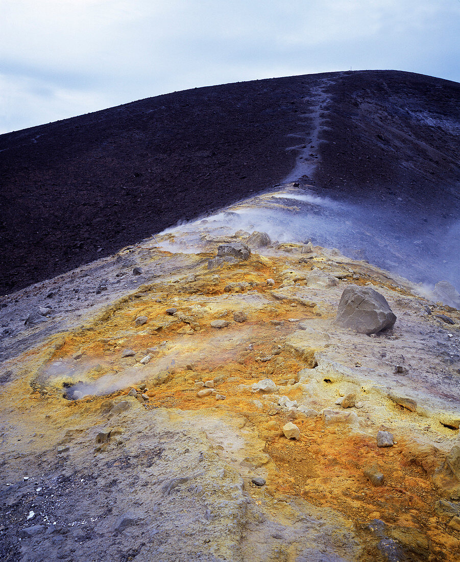 Volcanic sulphur deposits